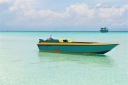 Beautiful Mantanani; boat at anchor